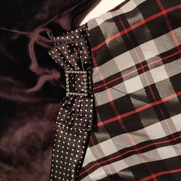 WHAT A DOLL Christmas dress black and white plaid long sleeves size 5 - Picture 11 of 13